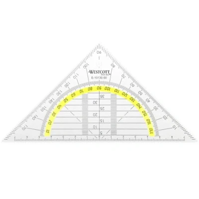 Abbildung von Westcott E 10130 00 Geometriedreieck Kunststoff, 14 cm, transparent und weitere Ausführungen