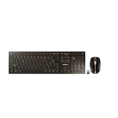 Abbildung von CHERRY DW 9100 SLIM, Kabelloses Tastatur und Maus Set, Französisches Layout (AZERTY), Bluetooth &amp; 2,4 GHz Funk, Leise Tasten, Wiederaufladbar, Schwarz Bronze