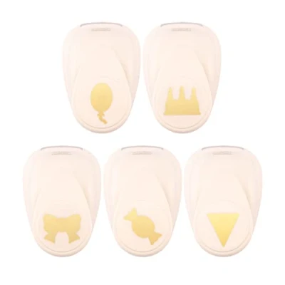 Abbildung von Vaessen Creative Stanzer Set Motivstanzer Schleife, Torte, Bonbon, Ballon, Flagge 5 Stück Tonpapier und Bastelmaterial bis zu 250 g/m² zum Basteln Mit Papier Scrapbooking