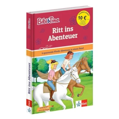Abbildung von Bibi &amp; Tina: Ritt ins Abenteuer. 4 spannende Pferde Abenteuer in einem Band mit Hufeisen Quiz, ab 6 Jahren (Bibi und Tina)