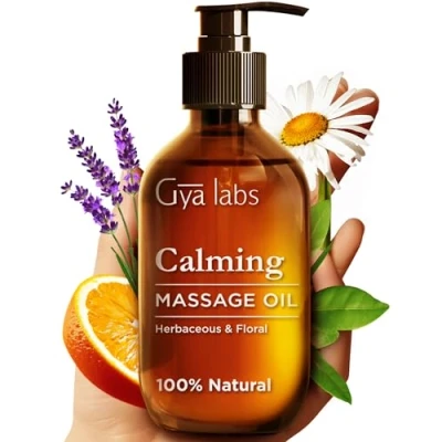 Abbildung von Gya Labs Calming Massage Oil for Sore Muscles Spa Quality Warming Body Men &amp; Women (200 ml)