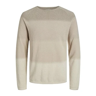 Abbildung von Jack &amp; Jones Jjehill CREW NECK NOOS Strickpullover, Herren, Größe: Large, Oatmeal