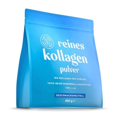 Abbildung von reines Collagen Pulver [450g] Premium 100% Kollagen Hydrolysat Peptide Typ 1 &amp; 3 Hochdosiert Kollagenpulver Geschmacksneutral in Deutschland hergestellt Alpha Foods