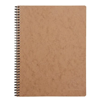 Abbildung von Clairefontaine 78256C Collegeblock Age Bag mit Doppelspirale, DIN A4+, 24x32cm, 80 Blatt abtrennbar, perforiert, 4 fach gelocht, liniert, Tabakbraun, 1 Stück