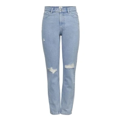 Abbildung von ONLY Onljagger LIFE MOM Jeans Straight Leg, Damen, Größe: 28x34, Light blue denim