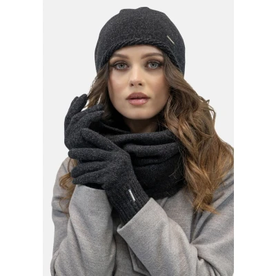 Abbildung von VIVISENCE Damen Beanie Mütze Winter Aus Warmem Wollgarn Klassische Herbst Wintermütze Gemütlich Mit Innenfutter Perfekter Passform Extra Komfort Modell 7087, Schwarze Melange,Einheitsgröße