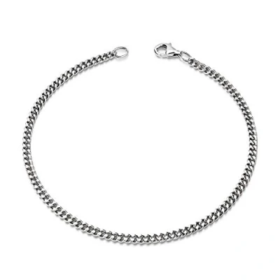 Abbildung von MATERIA Armkette Damen Silber 925 Panzer Kette Armband 2,8mm SA 134 19 cm