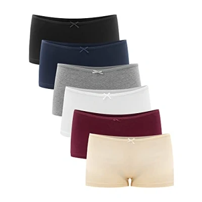 Abbildung von Libella® Unterhosen Panties Boxershorts Damen Unterwäsche Frauen Boyshorts Baumwolle 6er Pack 3901 Mehrfarbig M