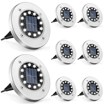 Abbildung von Anmossi Solar Bodenleuchte,12 LEDs Solarlampen für Außen,IP65 Wasserdicht Gartenleuchte,Kaltes Weiß,LED Rasen,Auffahrt,Gehweg,Patio,Garden(8 Stück)