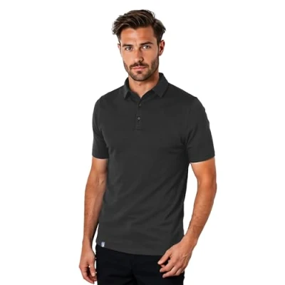 Abbildung von ALPIN LOACKER Merino Shirt Herren Kurzarm I Antischweißshirt Merinowolle Tshirt Thermooberteil atmungsaktiv, Polo Grau M
