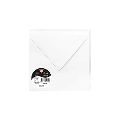 Abbildung von Clairefontaine 5433C Packung mit 20 Umschläge Pollen, Format 165 x 165mm, 120g, ideal für Einladungen und Korrespondenz, Weiß, 1 Pack