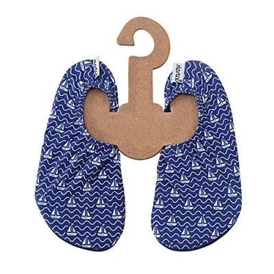 Abbildung von Slipstop Kinder Strandschuhe Anti Rutsch Ballett Schuhe Schwimmschuhe Urlaub Badeschuhe Pool Unisex Mint/weiße Krabben Clamps, Größe 30 32