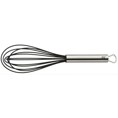 Abbildung von WMF Profi Plus Schneebesen mit Silikondrähte 25 cm, Cromargan Edelstahl mattiert, Silikon, Rührbesen, Quirl, spülmaschinengeeignet, hitzebeständig bis 200C