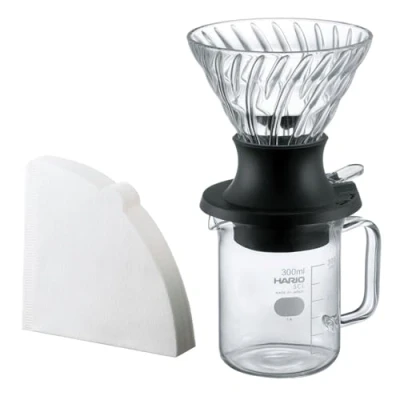 Abbildung von HARIO Start Stop Dripper Set 200ml Handfilter Kaffeebereiter SSD 5012 B, Schwarz