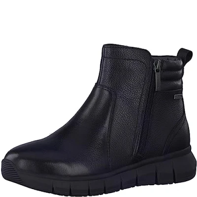 Abbildung von Tamaris Comfort Damen Stiefeletten ohne Absatz mit Reißverschluss Flach Fit, Schwarz (Black Nappa), 40 EU