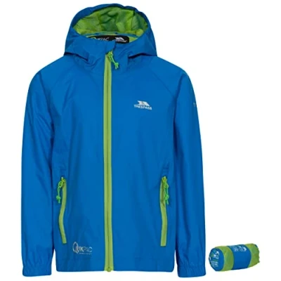 Abbildung von Trespass Qikpac Jacket, Cobalt, 3/4, Kompakt Zusammenrollbare Wasserdichte Jacke für Kinder / Unisex Mädchen und Jungen, 3 4 Jahre, Blau