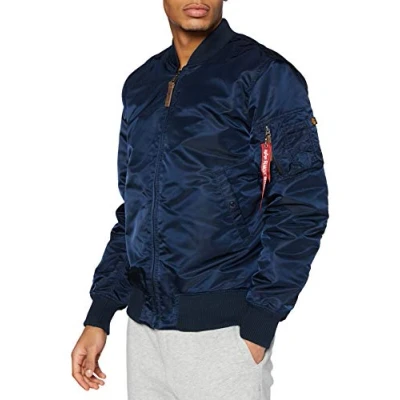 Abbildung von Alpha Industries MA1 VF 59 LONG Bomberjacke, Herren, Größe: XL, Republica blue