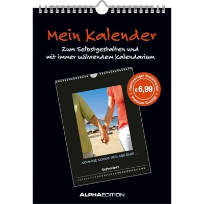 Abbildung von Mein Kalender Bastelkalender 21x29,7 schwarz Do it yourself calendar A4 immerwährend Foto Alpha Edition: (schwarz)