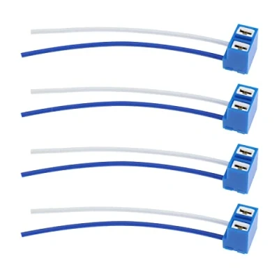 Abbildung von 4 STÜCKE Auto H7 Keramik Scheinwerfer Steckdose Kabelbaum Stecker Buchse Birne Lampenfassung Kabelbäume für Standard Lampengehäuse