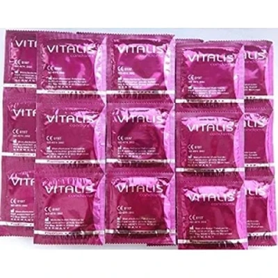 Abbildung von VITALIS 100 Kondome Pack extra stark &amp; glatt I Nennbreite 53 mm Gefühlsechte transparente Premium mit dickerer Wandstärke von 0,08 Zarte für Männer
