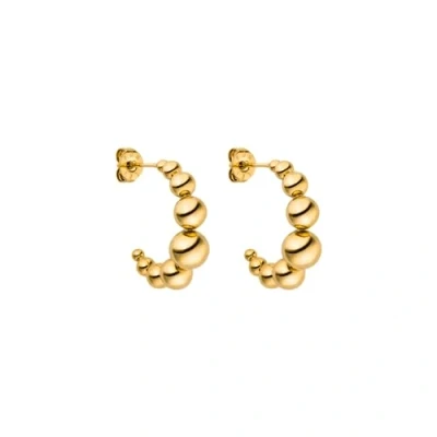 Abbildung von Purelei® Bubbly Ohrringe, Creolen für Damen aus Edelstahl, Wasserfeste Offene in Bubble Optik verschiedenen Größen, Durchmesser 18,5 mm (Gold)