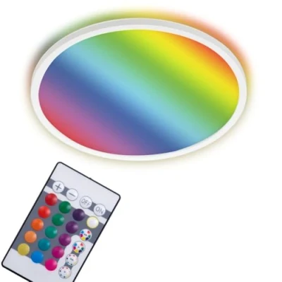 Abbildung von BRILONER Leuchten LED Panel, Deckenleuchte dimmbar, Deckenlampe, RGB, Farbsteuerung, Backlight, inkl. Fernbedienung, 22 Watt, 2.700 Lumen, 4.000 Kelvin, Weiß, Ø 42cm