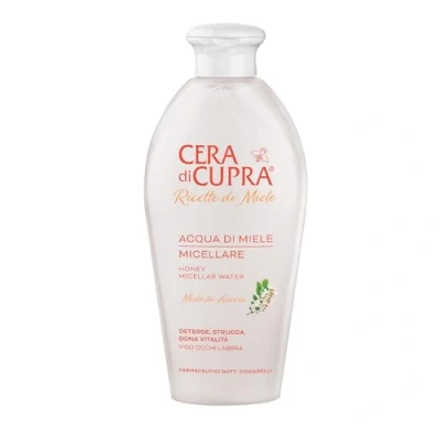Abbildung von Cera di Cupra, Honig Mizellenwasser, reinigt und entfernt Make up Verunreinigungen mit höchster Sanftheit, Gesicht, Augen Lippen, Made in Italy, Dermatologisch Getestet, 200 ml