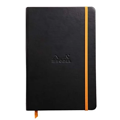 Abbildung von Rhodia 118742C Rhodiarama Book (DIN A5, 14,8 x 21 cm Notizbuch mit Gummizug, liniert, 96 Blatt) 1 Stück schwarz
