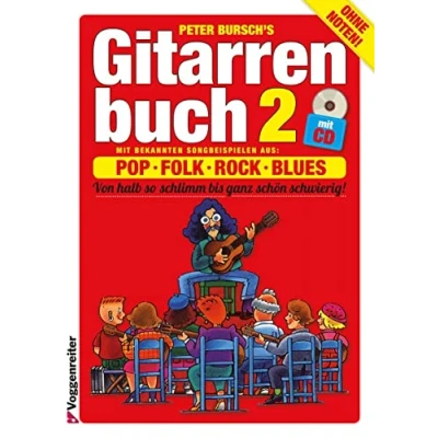 Abbildung von Gitarrenbuch, m. CD Audio, Bd.2, Mit bekannten Liedbeispielen aus Pop, Folk, Rock und Blues von halb so schlimm bis ganz schön schwierig: ... schwierig
