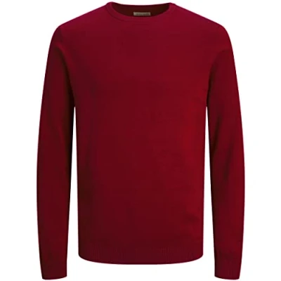 Abbildung von JACK &amp; JONES Herren JJEBASIC Knit Crew Neck NOOS 12137190, Red Dahlia, XXL