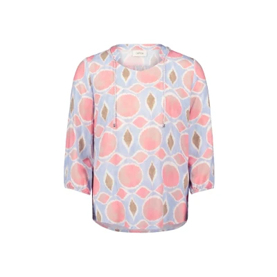 Abbildung von Cartoon MIT SCHNÜRUNG Bluse, Damen, Größe: 36, Rosé blue