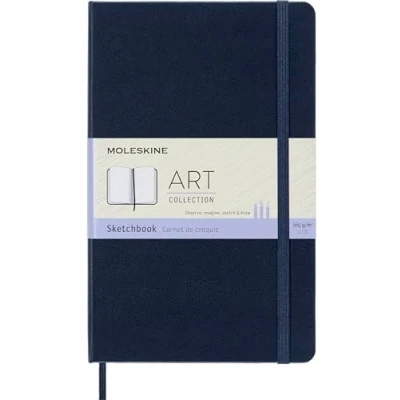 Abbildung von Moleskine 13 x 21 cm Großes Art Collection Skizzenbuch Zeichenblock Notizbuch Album mit Hartcover und elastischem Verschluss, Papier geeignet für Stifte, Bleistifte Buntstifte, 88 Seiten, Blau