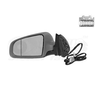 Abbildung von Außenspiegel Van Wezel 0325817 links grundiert Komplettspiegel, asphärisch, für elektr.Spiegelverstellung, beheizbar AUDI: A4 B6 Saloon, Avant