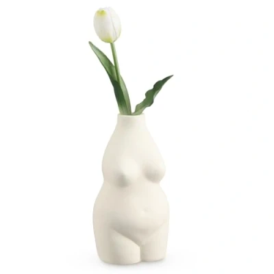 Abbildung von Navaris Deko Vase Frauenkörper modern Körper Blumenvase für Fensterbank Sideboard Kommode Trockenblumen Home Decor Design Frau in Natur Weiß