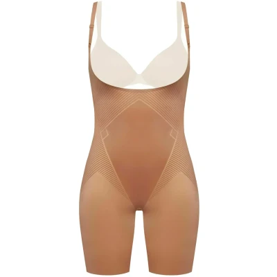 Abbildung von Spanx Thinstincts 2.0 Openbust Midthigh Bodysuit Body, Damen, Größe: 34 36, Café au lait