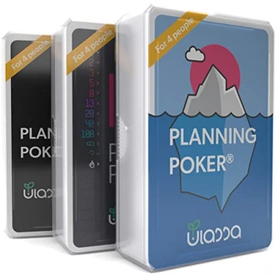 Abbildung von Agile Planning Poker Karten für 12 Personen (3 Sets) Scrum Kartenset zur effizienten Aufwandsschätzung komplexer Projekt Anforderungen im Team IDE + Planeten Ulassa Version