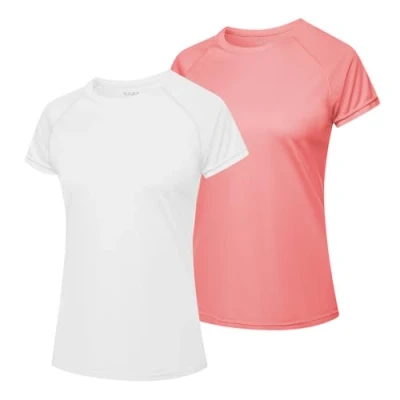 Abbildung von MEETWEE Damen Surf Shirt Rash Guard UV Shirts Schwimmen Tankini UPF 50+ Kurzarm Badeshirt Bademode