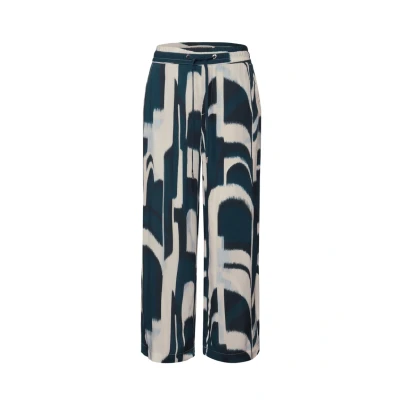 Abbildung von Street One Gemusterte WIDE Stoffhose, Damen, Größe: 40x26, Türkis