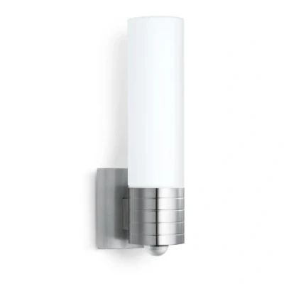 Abbildung von Steinel Sensor Außenleuchte L 260 S, 9.87 W LED Lampe, 240 Bewegungsmelder, 12 m Reichweite, 703 lm, Edelstahl, Weiß