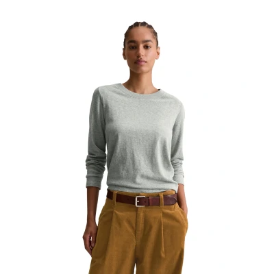 Abbildung von Marc O&#039;Polo Denim DFC Longsleeve Regular AUS Heavy SLUB Langarmshirt, Damen, Größe: XL, Stone melange