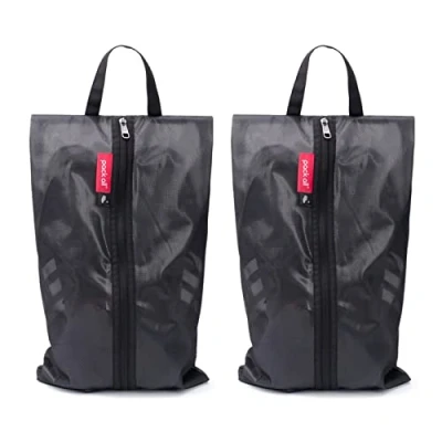 Abbildung von Pack all Wasserfeste Reise Schuhbeutel, Schuhorganizer, Schuhtasche mit Reißverschluss, für Männer und Frauen (2er Schwarz)