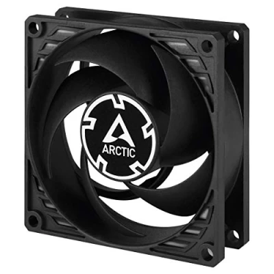 Abbildung von ARCTIC P8 Silent PC Lüfter, 80 mm besonders leiser Gehäuselüfter optimiert für statischen Druck, Quasi lautloser Lüftermotor, PC, 1600 RPM Schwarz