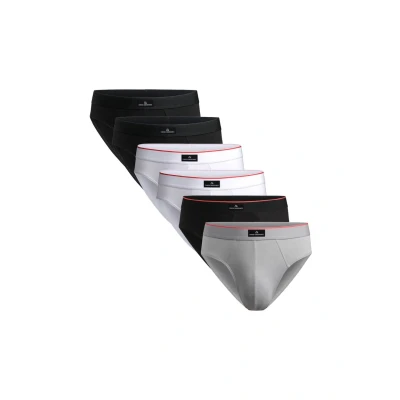 Abbildung von DANISH ENDURANCE Herren Slip aus Baumwolle Mehrfarbig (2X Schwarz, 2X Weiß, 1x Schwarz/Rot, Grau) 3XL