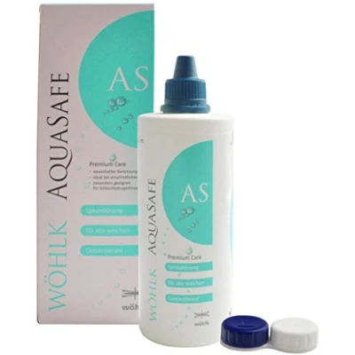 Abbildung von Wöhlk Aquasafe Kombilösung 360 ml für weiche Kontaktlinsen mit Linsenbehälter