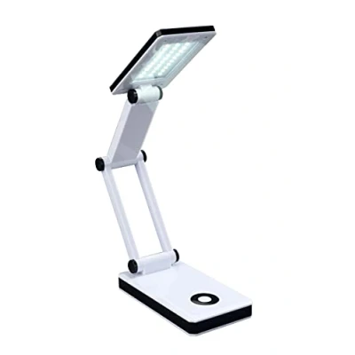 Abbildung von WENKO Maximex LED Lampe faltbar, stufenlos verstellbar, raumsparend zusammen klappbar, unabhängige Stromversorgung mit USB Kabel, optionaler Batteriebetrieb, 30 LEDs, in 2 Lichtstufen regelbar