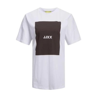 Abbildung von JJXX Jxamber SS Relaxed Every Square NOOS Tshirt print, Damen, Größe: Large, Bright white 1