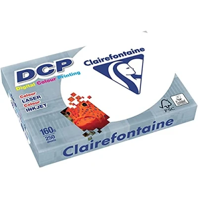 Abbildung von Clairefontaine Multifunktionspapier DCP, A4, 160 g/m², weiß (250 Blatt), Sie erhalten 1 Packung á 250 Blatt