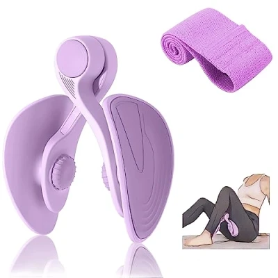 Abbildung von Oberschenkeltrainer 35lb Beckenboden Trainer Damen für Frau Beinpresse Po Zuhause MäNner Trainingsgerät FitnessgeräTe SportgeräTe Beckenbodenmuskeltrainer GesäßTrainer Lila