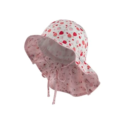 Abbildung von Sterntaler Mädchen Sonnenhut Erdbeeren Mit Nackenschutz Und Bindeband, Ecru, 45 EU