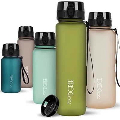 Abbildung von 720DGREE Trinkflasche 650ml “uberBottle“ softTouch +Sieb BPA Frei Wasserflasche auslaufsicher für Kinder, Schule, Sport, Uni, Outdoor, Unterwegs Tritan Sportflasche Leicht, Stoßfest